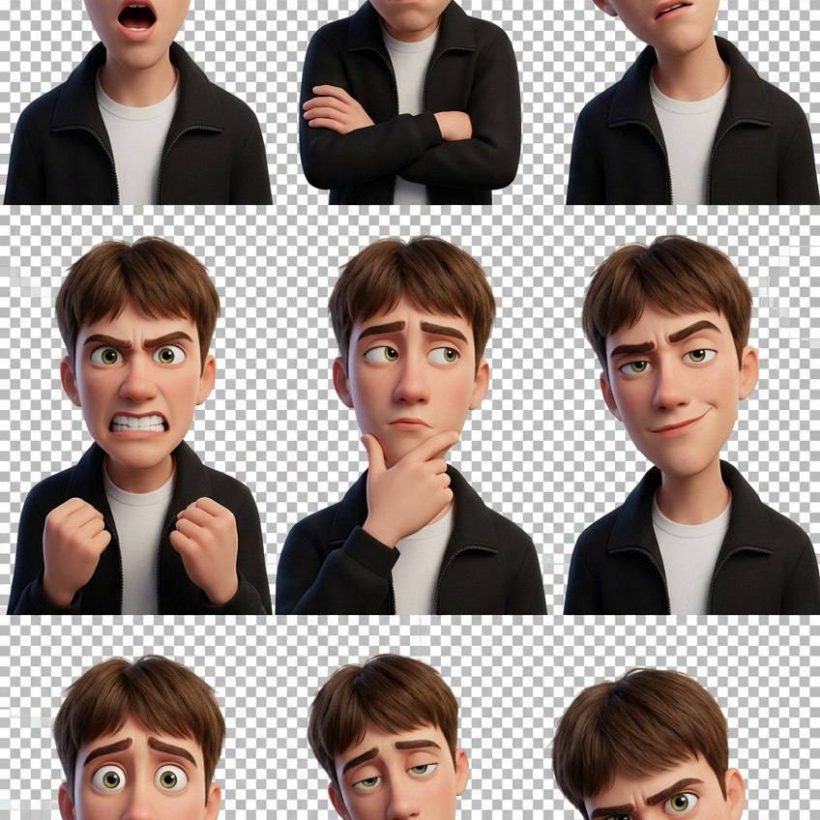 Промт стикеры в стиле Pixar