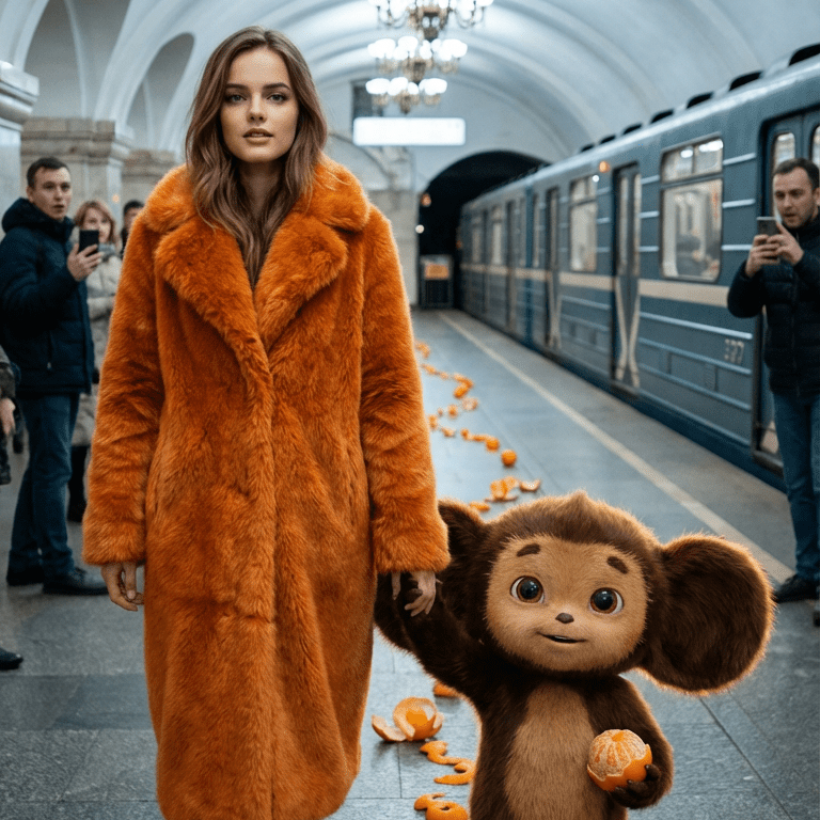 Промт в метро с чебурашкой